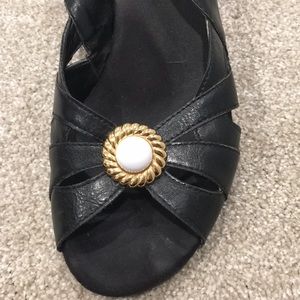 Gold and white clip on earrings